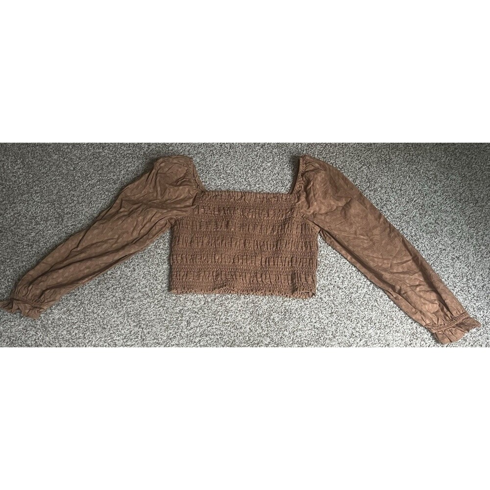 Women's American Eagle Rust Long Sleeve Crop Top, Medium